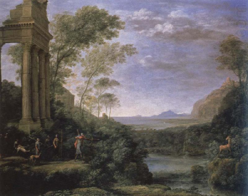claude lorraine landscape with ascanius shooting the stag of sylvia oil painting picture